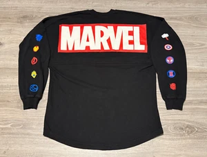 Disney Parks Marvel Avengers Logo Spirit Jersey Adult Medium Black Long Sleeve - Picture 1 of 7