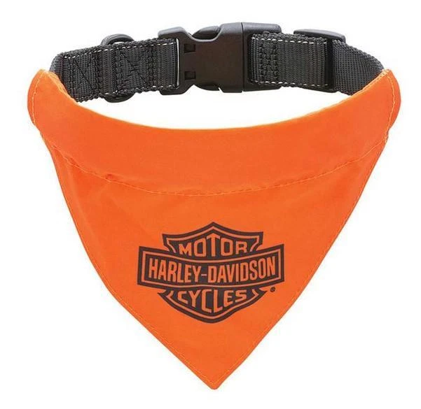 Harley-Davidson Dog Pet Collar with Bandana, Sm/Med 12-18 Adjustable Clasp HDX