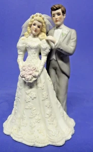 Estatuilla de pareja de boda adorno de pastel romana EHW empresas Taiwán 7" - Imagen 1 de 7