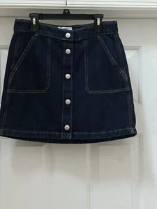 Girls Old Navy Jean Skirt Snap Front Xl 14-16 Adjustable Waist - Picture 1 of 7