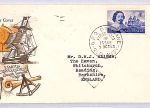 AUSTRALIA 1963 FDC *NAVIGATORS* 4s Tasman SHIP ILLUSTRATED First Day Cover YN175 - Picture 1 of 11