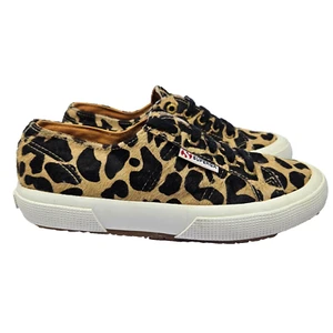 Superga x The Blonde Salad Leopard Sneakers Shoes Women’s Size 6 Fur Preppy  - Picture 1 of 8