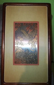 GRABADO ZHANG SHOU-CHENG GENUINO ORO, PLATA Y COBRE CODORNICES CERTIFICADO DE AUTENTICIDAD - Imagen 1 de 3