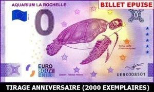 UEBX / AQUARIUM LA ROCHELLE / TORTUE / BILLET 0 € / NULL EURO-SCHEIN 2021-5* - Picture 1 of 1