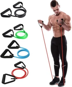 5 Levels Resistance Bands with Handles Yoga Pull Rope Elastic Fitness Exercise - Picture 1 of 16
