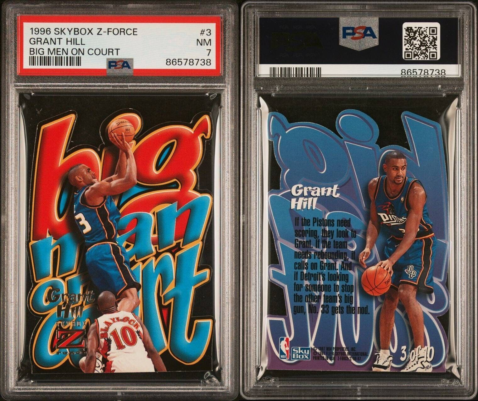 GRANT HILL 1996 97 Z FORCE BIG MEN ON COURT #3 PSA 7 POP 12 SSP RARE! 🔥 90S HOF