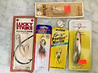 LOT 5 NEW LURES MEPPS 24K GOLD PLATE LUCKY STRIKE SPOONS PANTHER SPINNERS MIXED