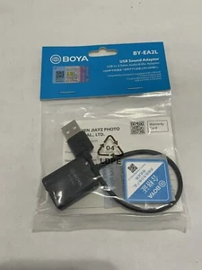 BOYA BY-EA2L USB Sound Adapter - USB to 3.5mm Audio & Mic Adapter - Picture 1 of 2