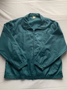 Haband mens green long sleeve full zip windbreaker lightweight size L - Picture 1 of 8