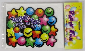 Paquete de 6 tarjetas de agradecimiento coloridas de todos nosotros PARTY FUN - Imagen 1 de 2