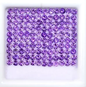 2,50 mm Natürlicher Amethyst Rund geschnitten Lot 25 Stck. Kalibriert Facettiert Lose Edelsteine - Bild 1 von 7