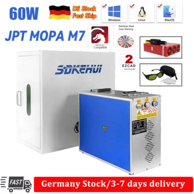 60W 200x200mm JPT M7 Mopa Machine Marquage de Fibres Laser Découpe et Marquage