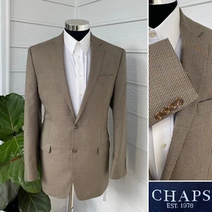 Chaps Ralph Lauren Two Button Poly Blend Blazer Brown Sport Coat Jacket Size 42L - Bild 1 von 9