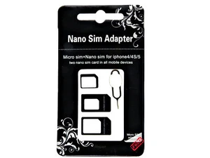 R-SIM SCHWARZ NANO MICRO SIM KARTEN ADAPTER MIT NADEL HANDY SMARTPHONE NEU - Bild 1 von 1