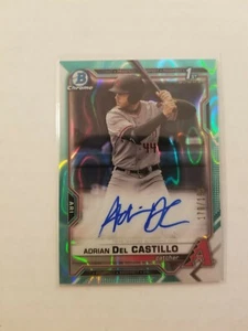 2021 Bowman Draft Chrome 1st Bowman Autograph Adrian Del Castillo Aqua Lava /199 - Picture 1 of 2