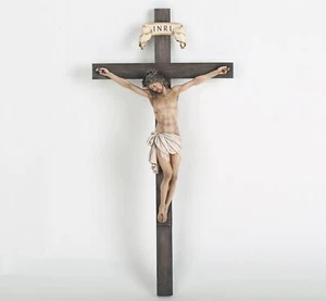 BC Catholic Crucifix Wall Cross 16" Jesus Christ Indoor Home Decor Religious ... - Picture 1 of 6