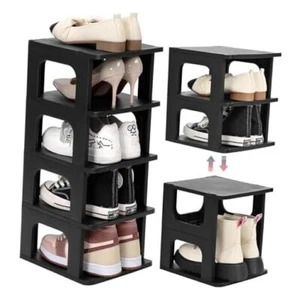 5-Tier Small Shoe Rack for Entryway, DIY Small Shoe 5-Tier-9.5"L Black - Picture 1 of 6
