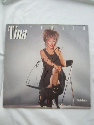 Signed TINA TURNER Private Dancer 12" LP vinyl RARE original AUTOGRAPH InPERSON Cover