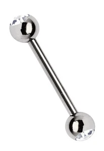 Piercing Gioielli Barra Bilanciere 1,2mm Acciaio con Due 3mm Stein Sfere, 6-14mm - Foto 1 di 17