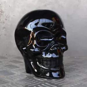 Spardose Totenkopf 14cm Keramik schwarz Skull Schädel Sparschwein Halloween - Bild 1 von 2