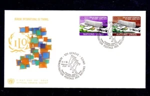 UNITED NATIONS GENEVA #37-38 ILO HEADQUARTERS #6 ENVELOPE FDC MINT NH b - Picture 1 of 1