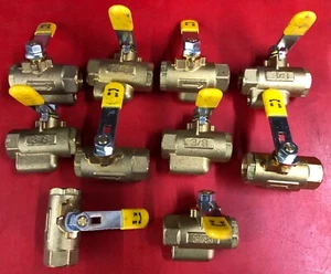 (10) PARKER 3/8" NPT BRASS BALL VALVE FULL PORT SHUT-OFF VALVES UL CSA FM WOG - Picture 1 of 7