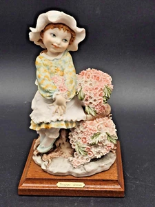 Vintage Florence Italy Sculture d'arte Original GIUSEPPE ARMANI Piccola Fioraia - Picture 1 of 11