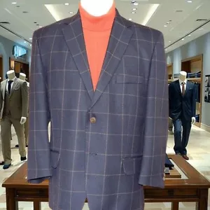 Haggar Classic Fit Blueish Windowpane Sz. 44-Short Men's Blazer Great Looking - Picture 1 of 5