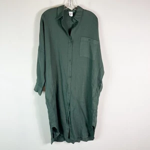 Vestido Camisa MaxMara Leisure Nuevo con Etiquetas Procida Manga Larga Lino Lino Verde Talla M - Imagen 1 de 8