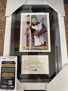 CHARLIE SHEEN TWO & HALF MEN COMEDY RARE SIGNED 10x14 CUSTOM FRAME JSA COA - Picture 1 of 5