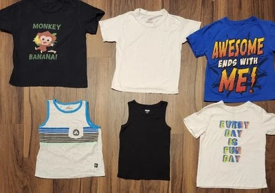 Lot.of Six Boys Sz 4T to 5T Shirts & Tank Tops - Image 1 of 4
