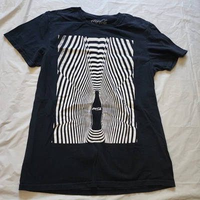 Coca Cola Coke Bottle Logo POP Psychedelic Optical Illusion T-Shirt Small 34/36 - Image 1 of 4