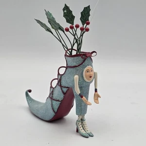 DEPT 56 Patience Brewster Christmas Krinkles Blue Shoe Gal Ornament - Bild 1 von 8