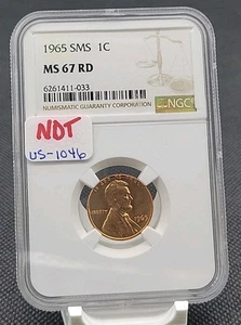 1965 SMS Proof-like Lincoln Memorial 1c Cent NGC MS67 Red - Picture 1 of 2