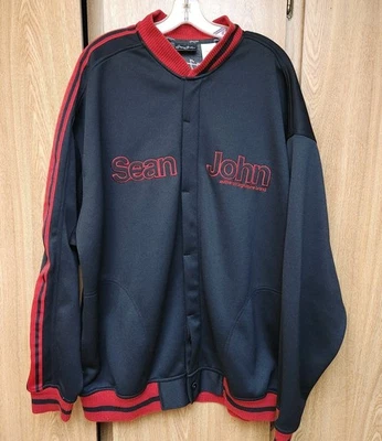 Vintage Sean John Black & Red Track Suit 2 Piece Jacket Pant Set XXXL Hip Hop - Image 1 of 4