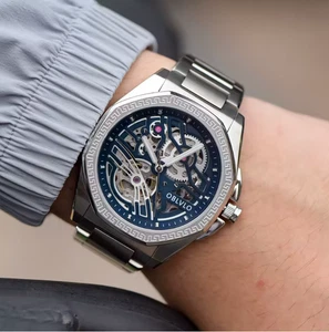 OBLVLO Skelett Automatikuhr für Herren Edelstahl Uhren Herrenuhr - Bild 1 von 6