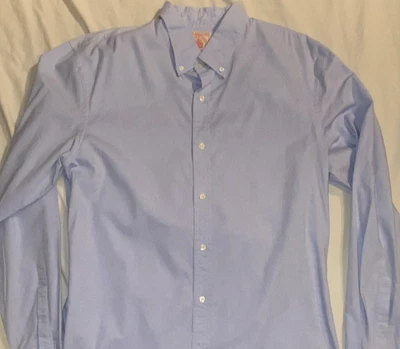 J. PRESS Blue Button Down Shirt EUC Mens XL India EGYPTIAN COTTON Ivy Style PREP - Image 1 of 4