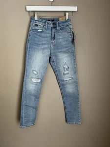 Pantalones de mezclilla Polo Ralph Lauren para niñas talla 10 Tompkins ajustados desgastados tacto suave nuevos - Imagen 1 de 5