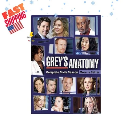 Grey's Anatomy The Complete Sixth Season DVD  2010 6-Disc Set  Collection Used - Image 1 of 4