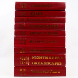 The Stephen King Library - Red Leather-Bound Vintage Horror HC, 9 Book Lot - Picture 1 of 12