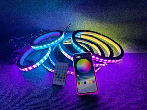 6x 10" Dream Color CHASING Flow Decorative Audio Sound LED Speaker Rings Lights - Picture 1 of 23