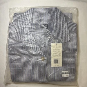 ESBY Linen Lenny Work Shirt In French Blue Stripe Oversized Women's M - Picture 1 of 7