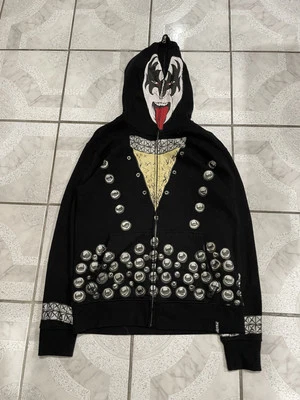 RARE Kiss Army Volcom Full Zip Up Hoodie Sweatshirt Gene Simmons Medium - Image 1 of 4