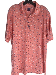 Con.struct Floral Pink Flower Performance Men's XXL Golf Polo Shirt - Picture 1 of 8