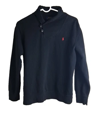Polo Ralph Lauren Boys Black Sweatshirts Red Pony Size L (14-16) - Image 1 of 4