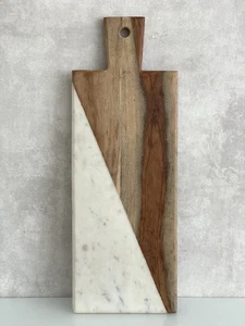 * TK MAXX * 50 cm LARGE SERVING BOARD WOOD & MARBLE HOMESENSE H&M - Picture 1 of 9