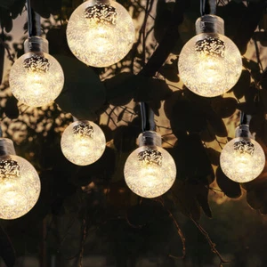 Solar Lichterkette Gartenlampe 2 x 20 LED Kugel Pavillon Balkon Veranda Lampen - Bild 1 von 10