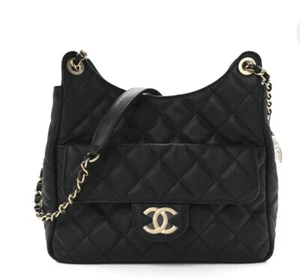 Chanel Hobo Bag Medium Caviar Leather Black - Picture 1 of 14