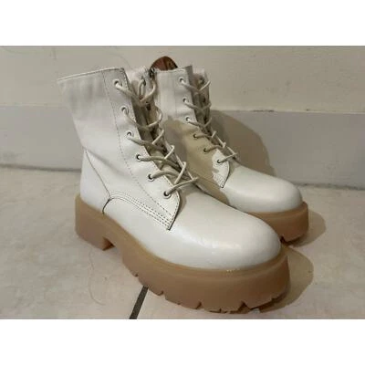 Bershka Mujer Botas Plataforma 1.5” Blanco Talla 40 US 8.5 1239/860/001 3874 Foto 1 de 4