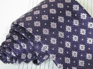 Ermenegildo Zegna Premium Woven Silk Tie Purple & Lavender Foulard 60 x 3 1/2 - Picture 1 of 3